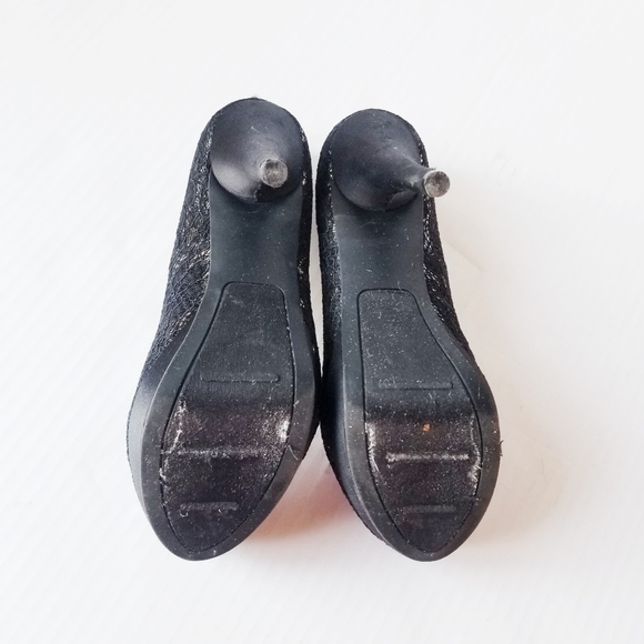 Zigisoho black/champagne lace stilettos - Picture 7 of 8